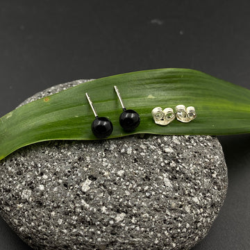 Black Ball Ear Studs (5mm)